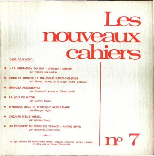 Les Nouveaux Cahiers N°007 (Sep. - Nov. 1966)
